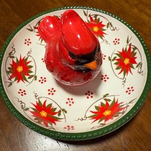 Temptations Christmas Poinsettias Candy/Trinket Dish by Tara Cardinal